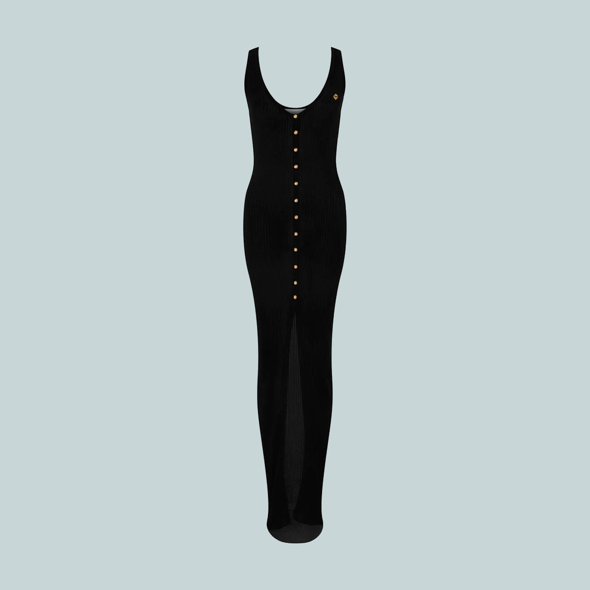Long Ribbed Dress Black