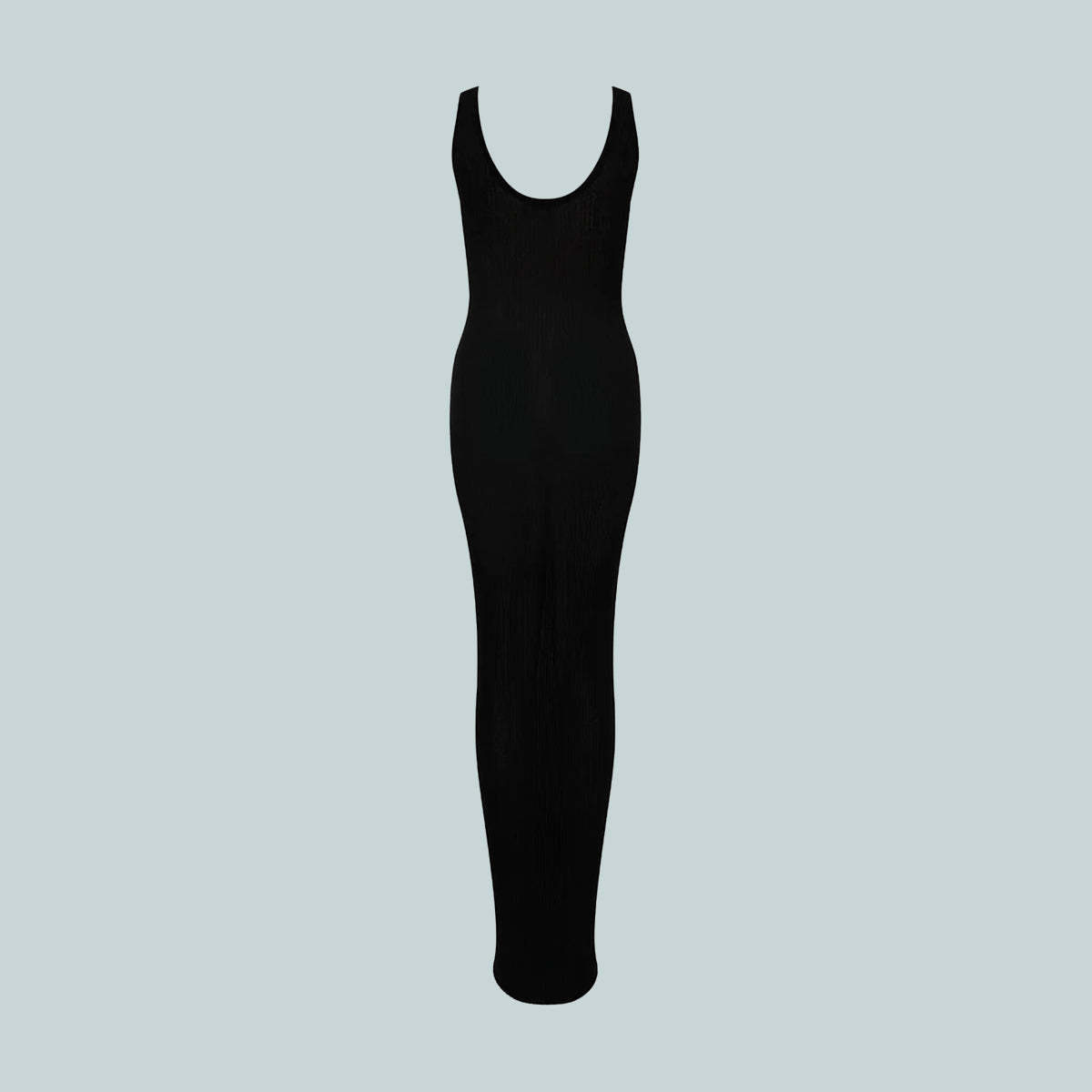 Long Ribbed Dress Black