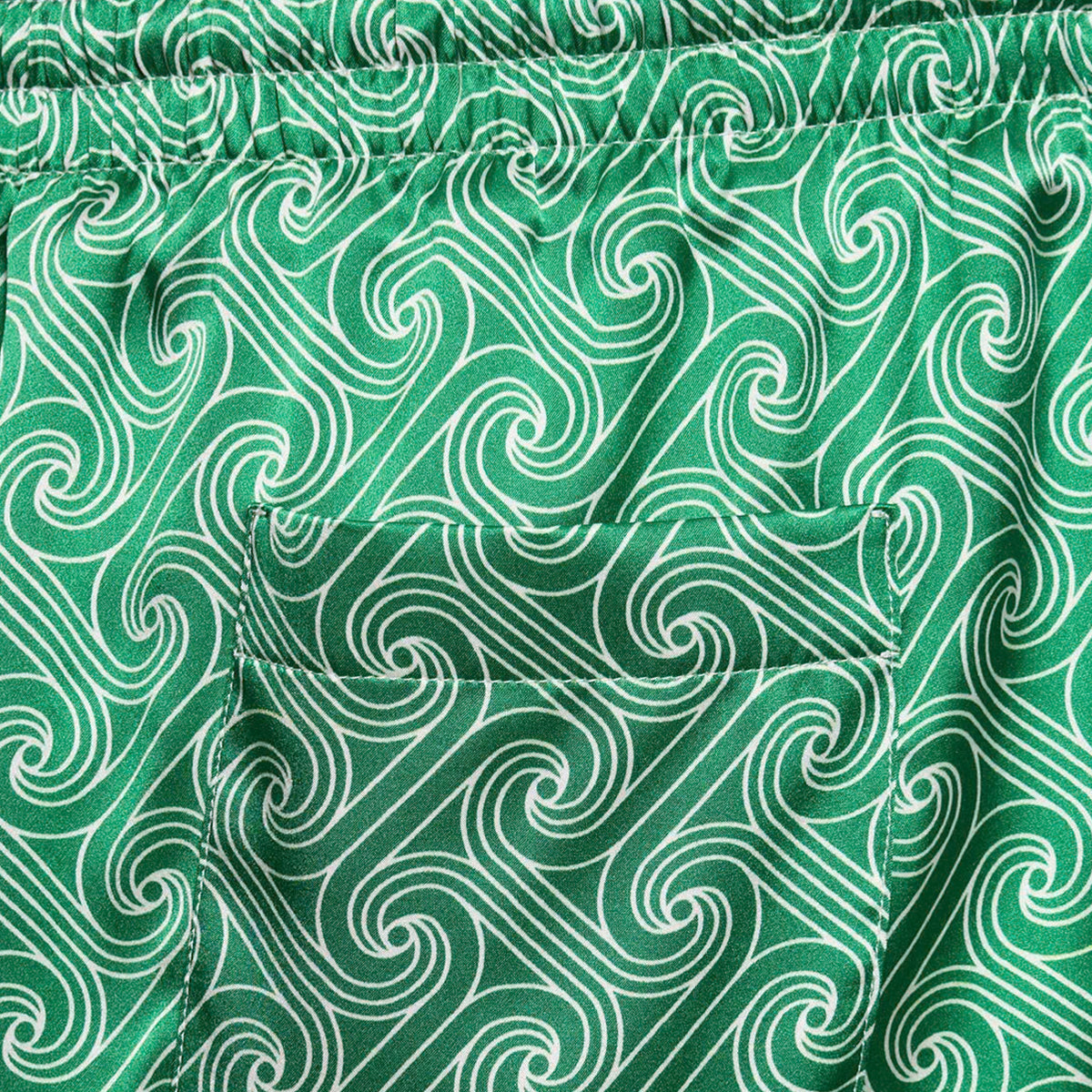 Silk Drawstring Shorts Column Monogram