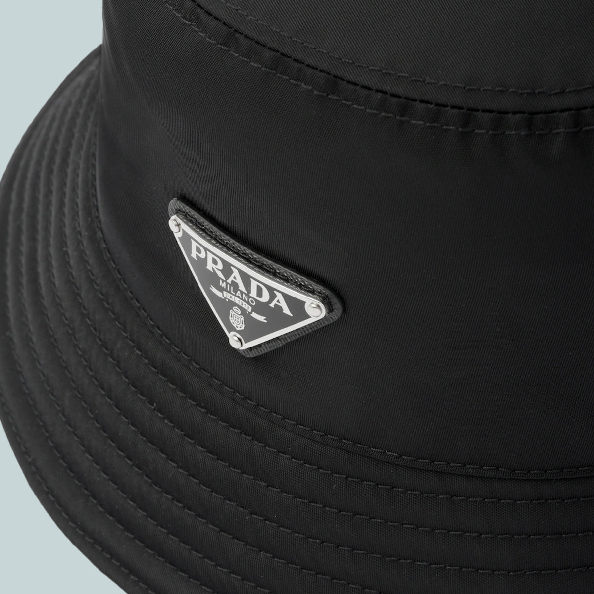 Black re-nylon bucket hat