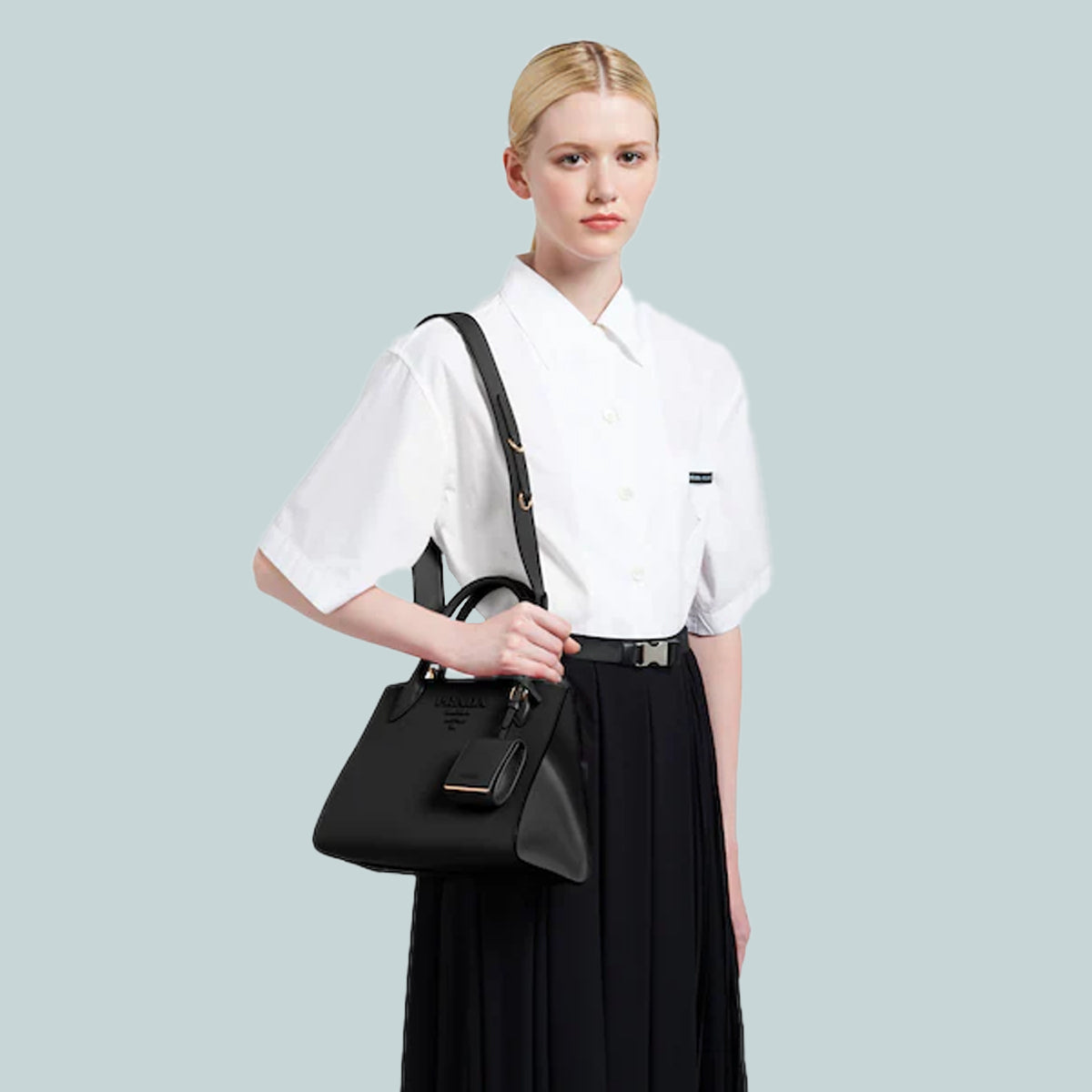Small Saffiano Leather Prada Monochrome Bag