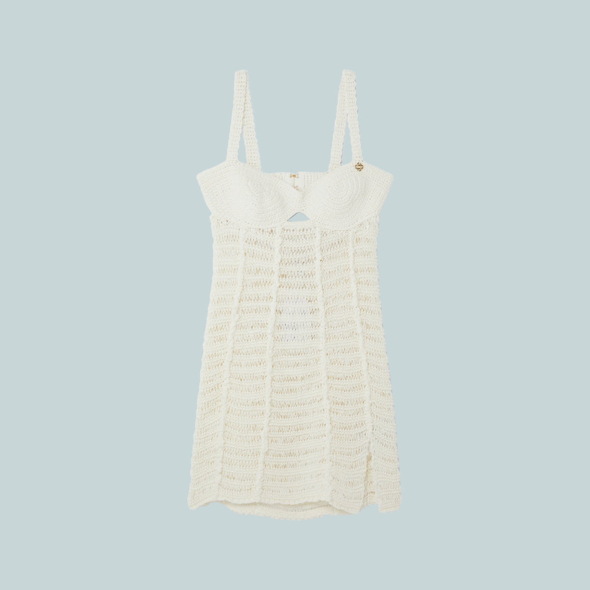 Crochet Mix Dress White