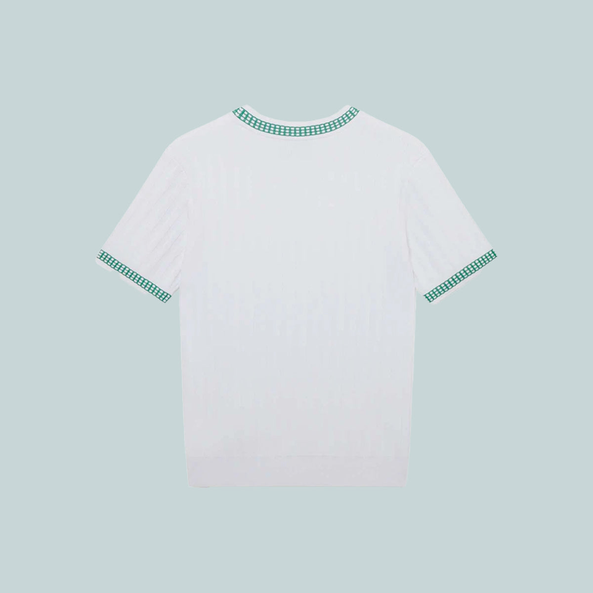 Rib Effect Crew Top White