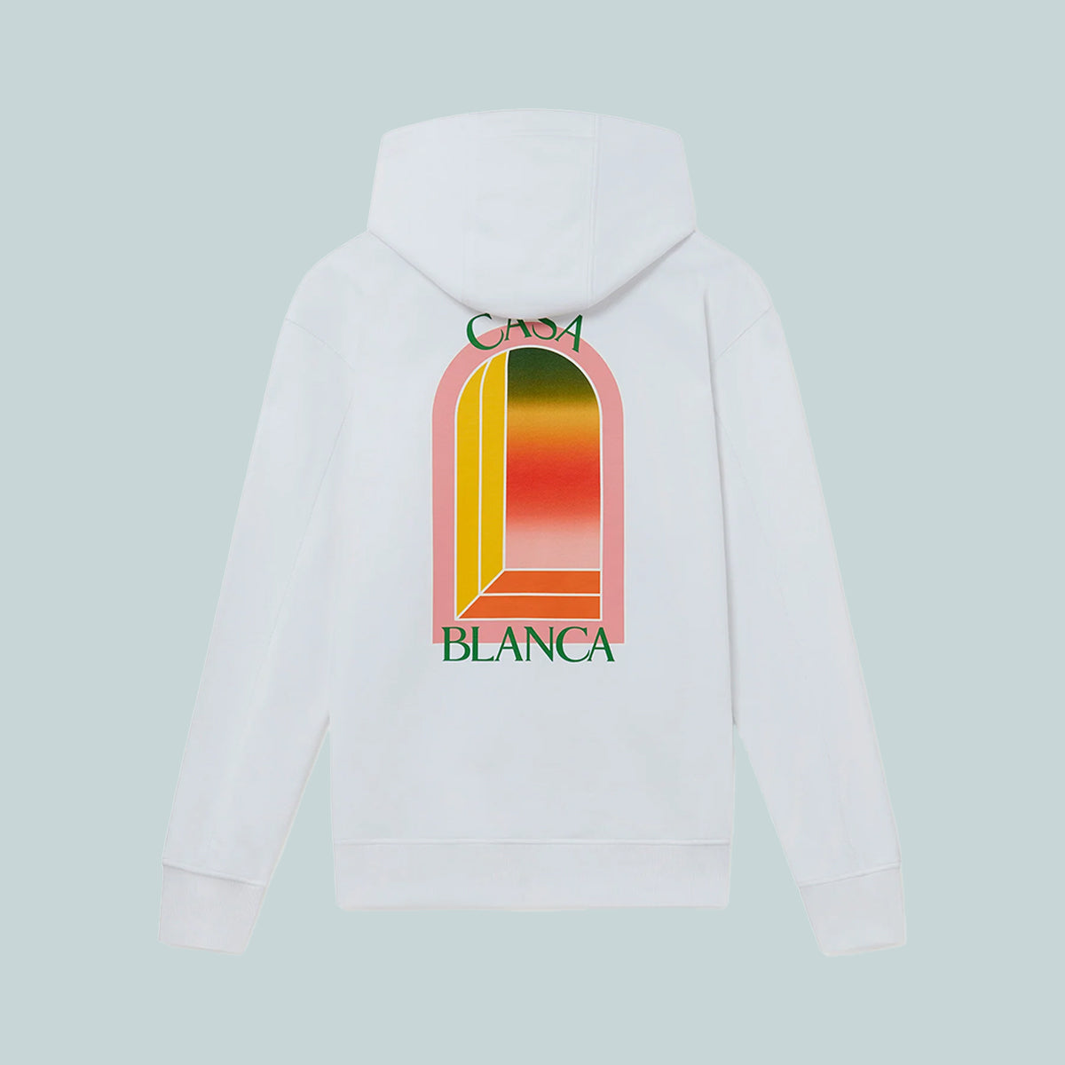 Gradient Arch Logo Hoodie White