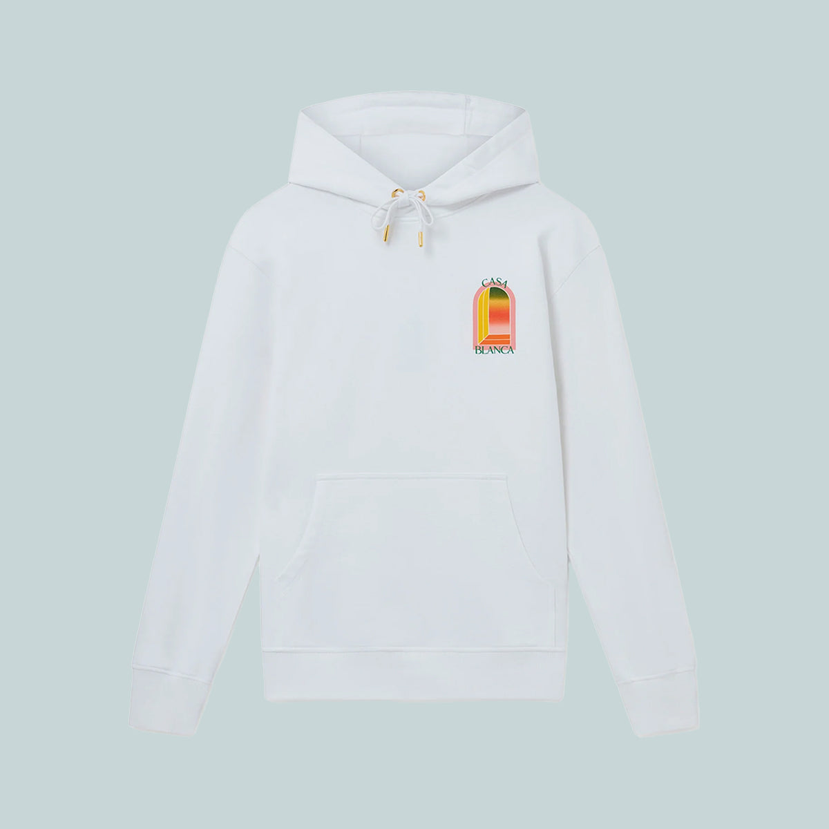 Gradient Arch Logo Hoodie White