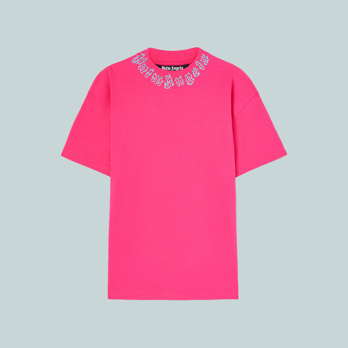 Neck Logo Tee Fuchsia / Light Blue