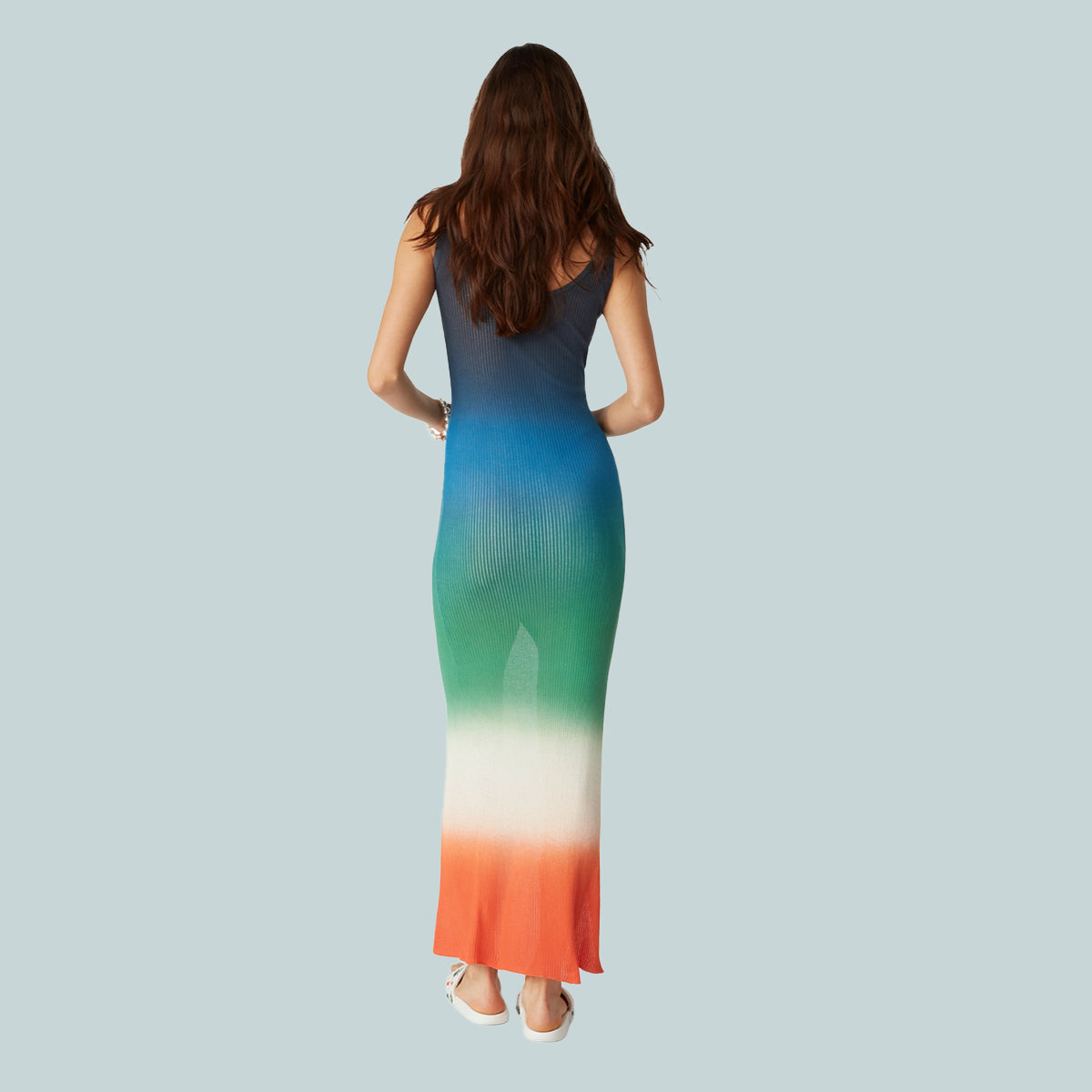 Women&#39;s Gradient Long Rib Dress