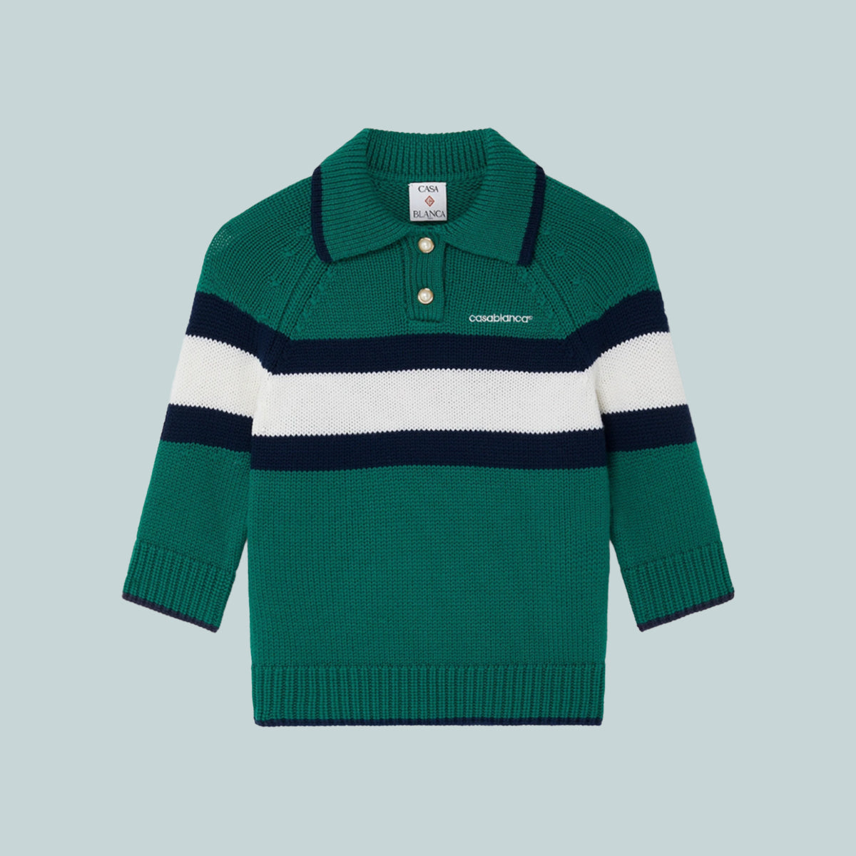 Colour Block Polo Green / Navy