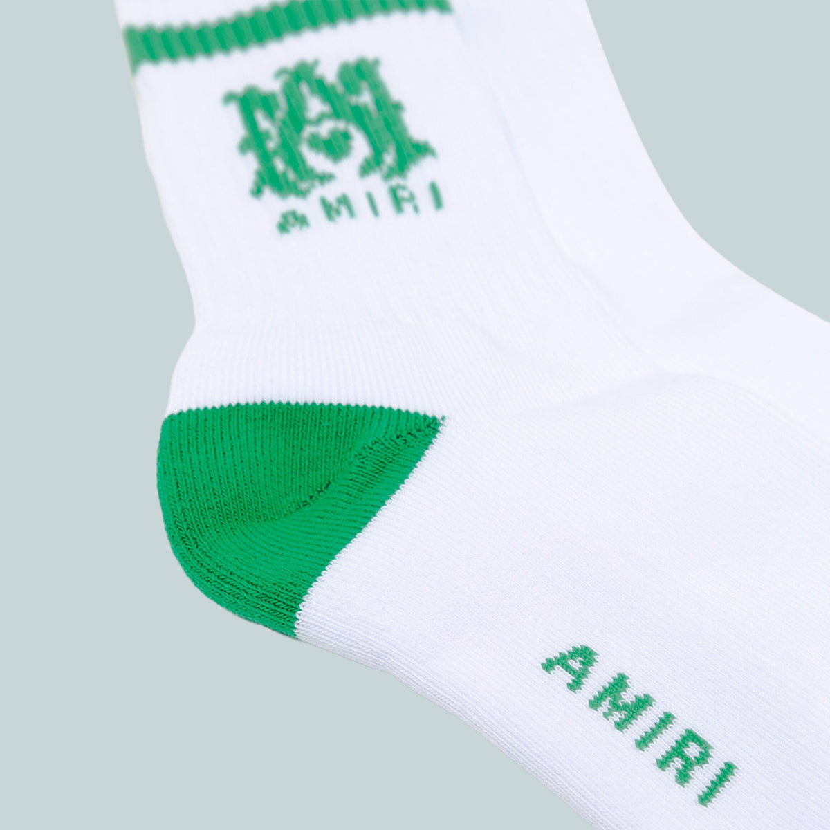 MA Stripe Sock White / Fern Green