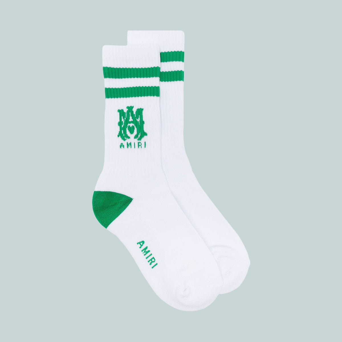 MA Stripe Sock White / Fern Green