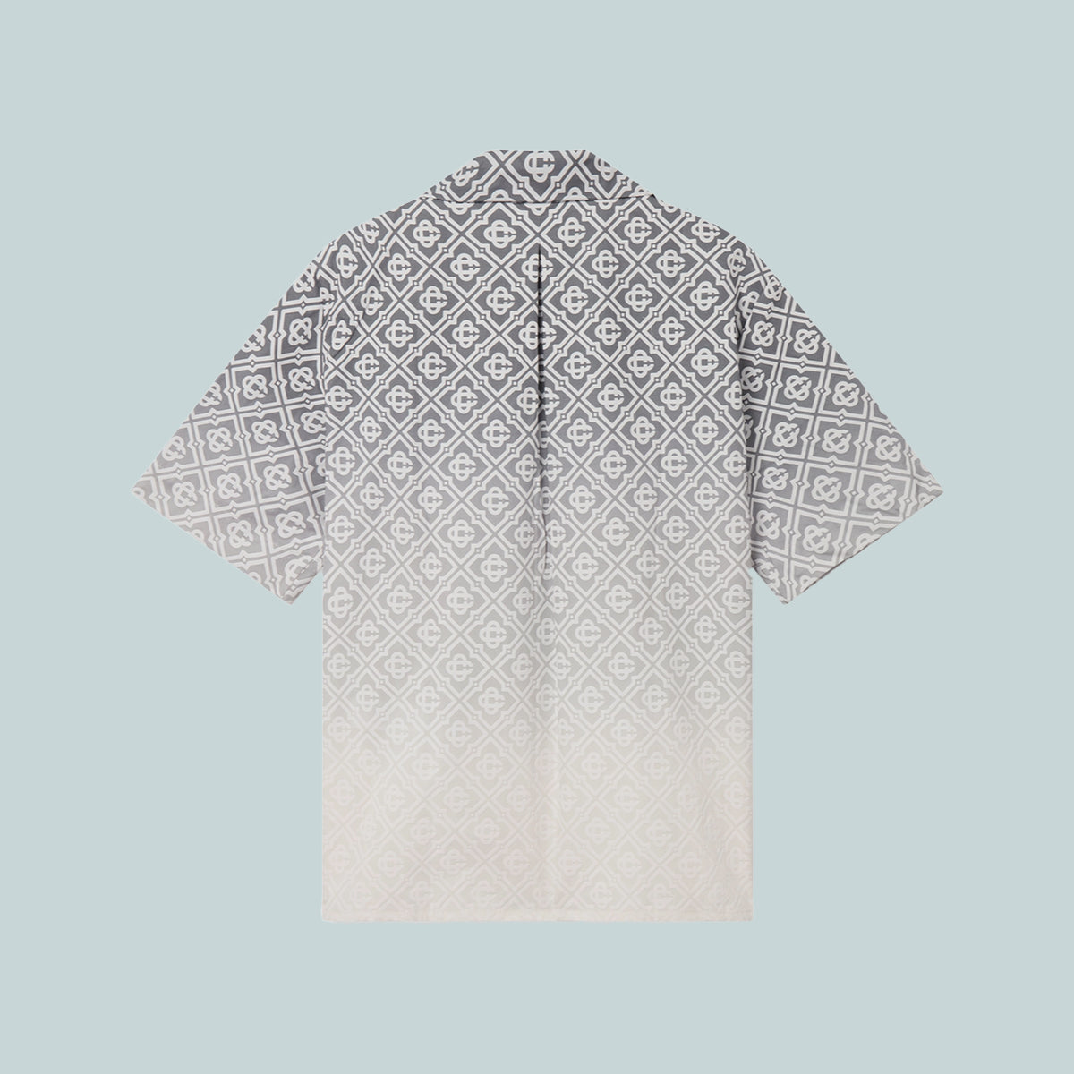 Short Sleeve Cuban Collar Shirt Grey Gradient