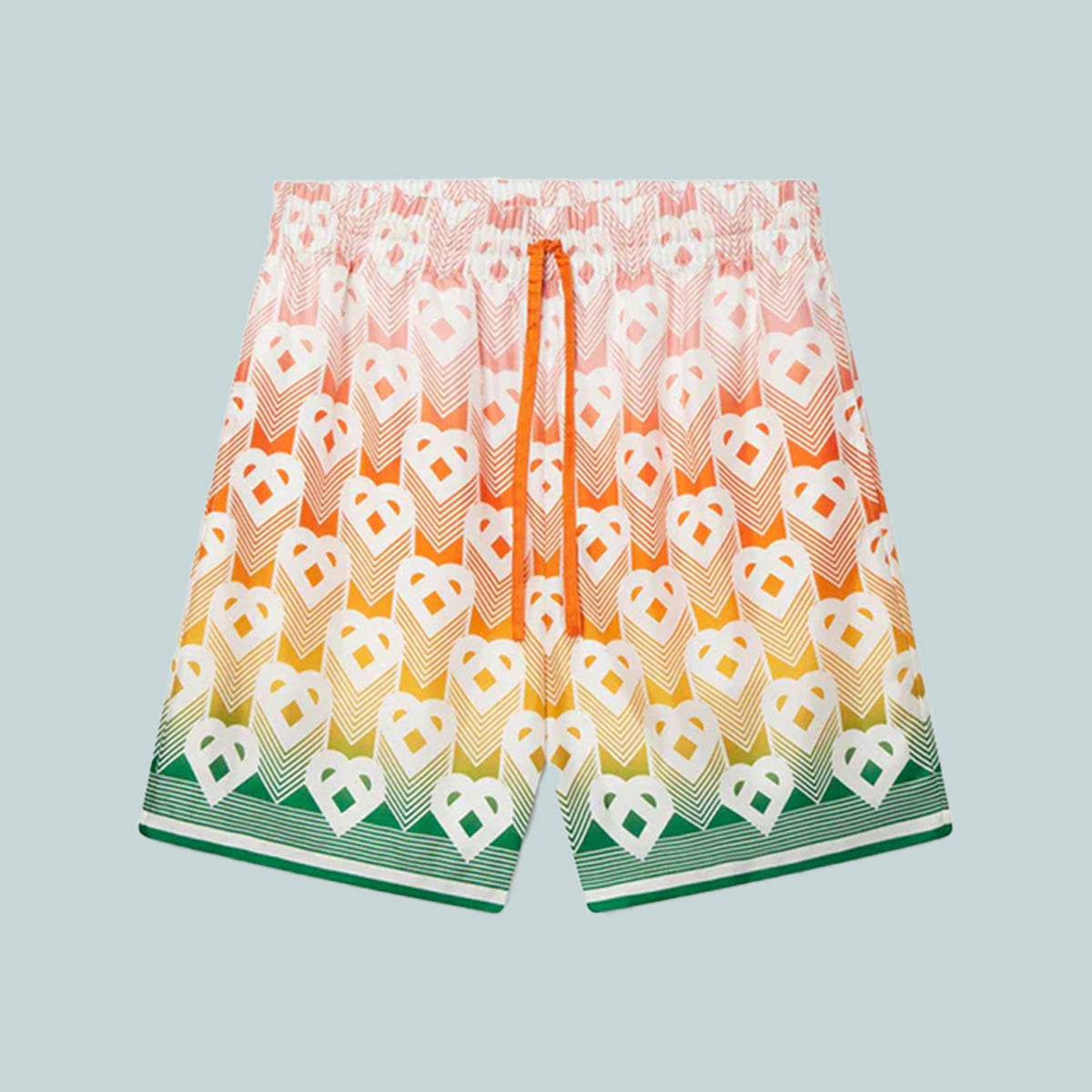 Silk Shorts With Drawstrings Heart Monogram