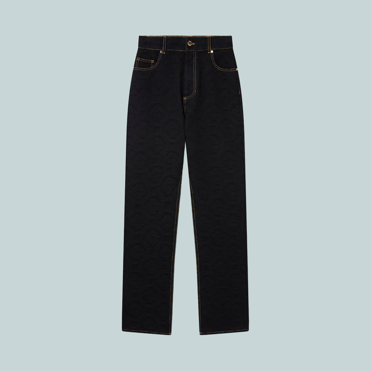 Monogram Jacquard Denim Jeans Black