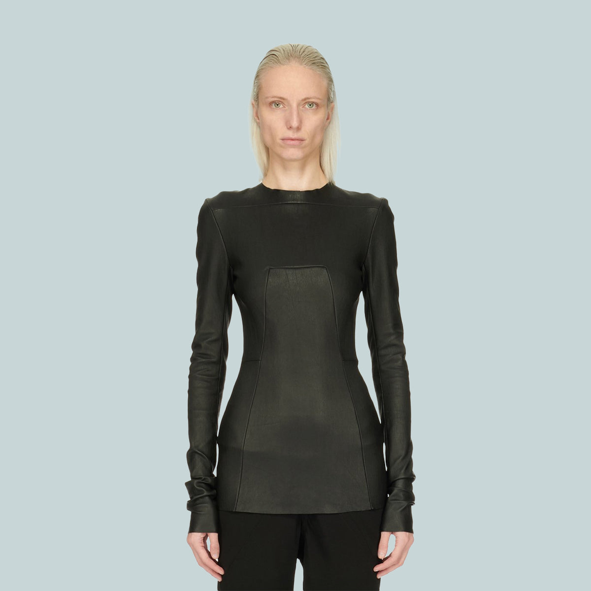 Leather Edfu Top LS Black