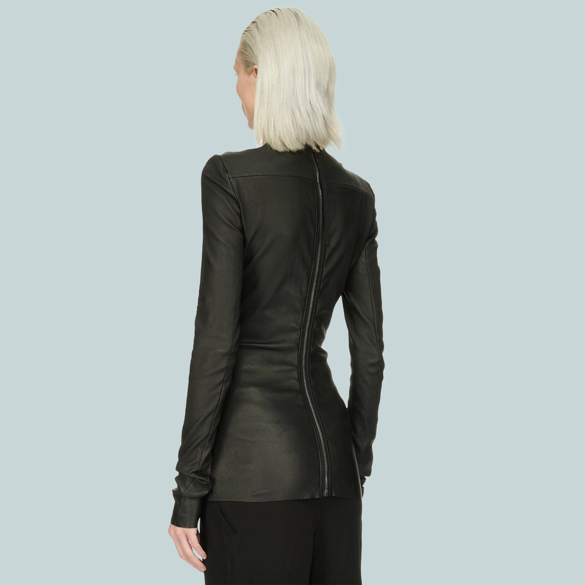 Leather Edfu Top LS Black