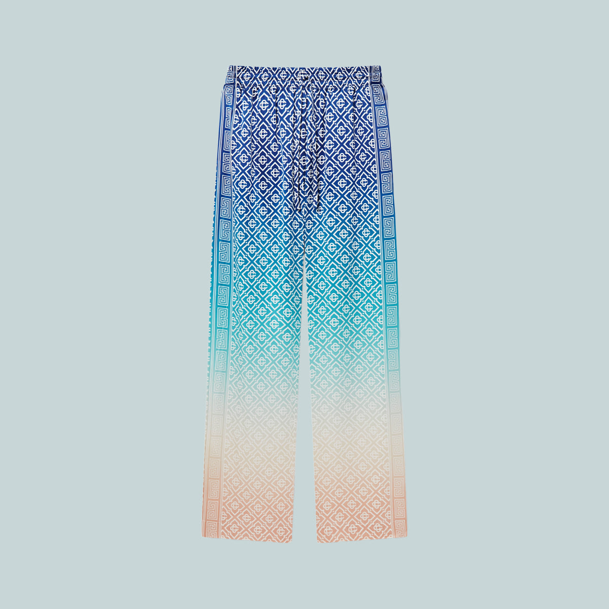 Silk Trousers Blue Gradient