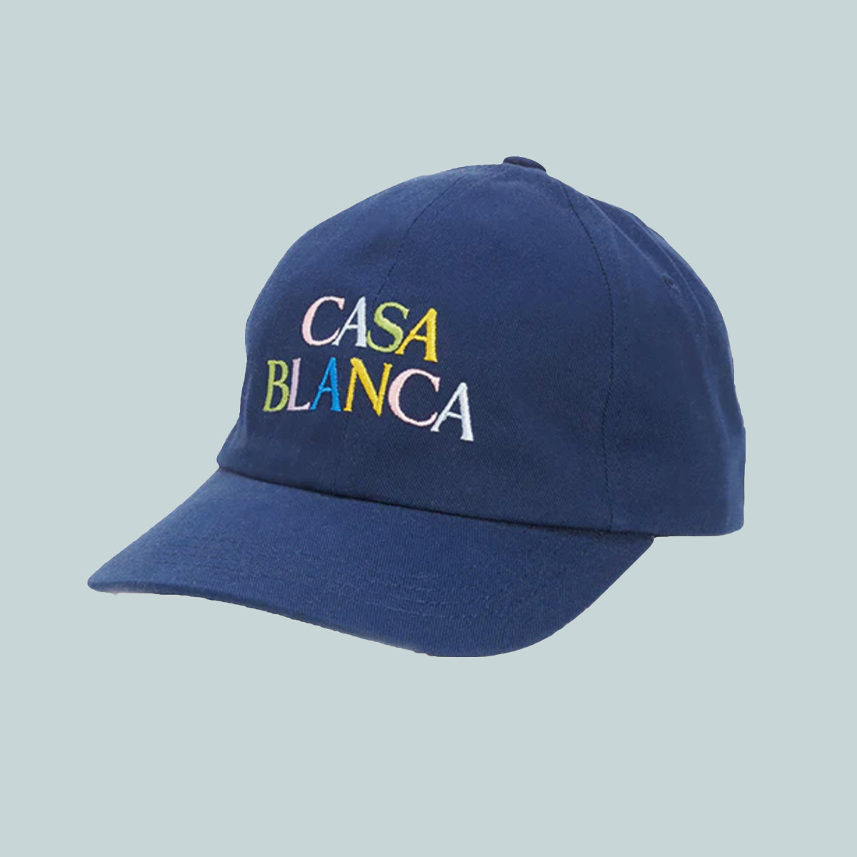 Stacked logo embroidered cap