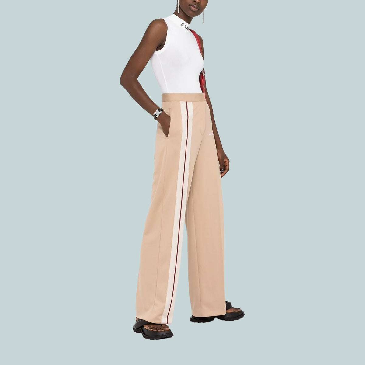 Wide leg trouser nougat