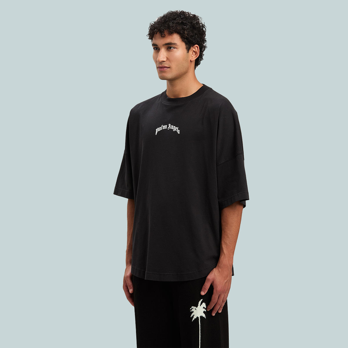 Back Curved Logo Tee Black / Off-White