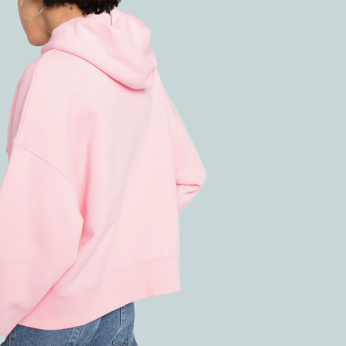 Embroidered bear hoodie pink