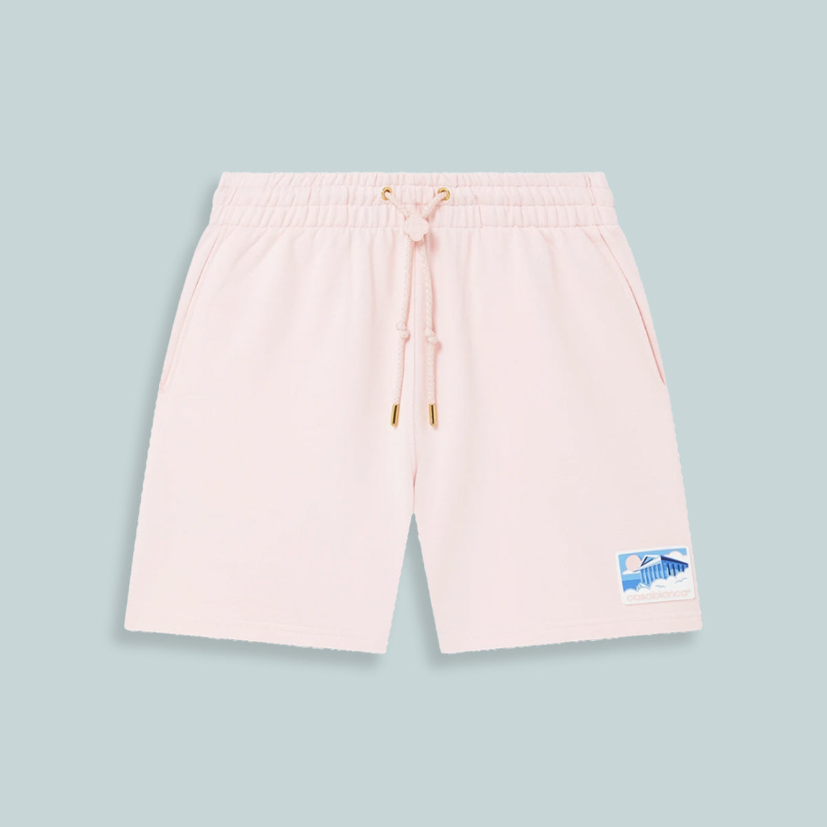 Greek Temple Rubber Patch Sweatshort Pink