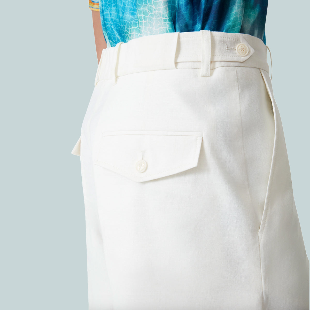 Linen Pleated Shorts