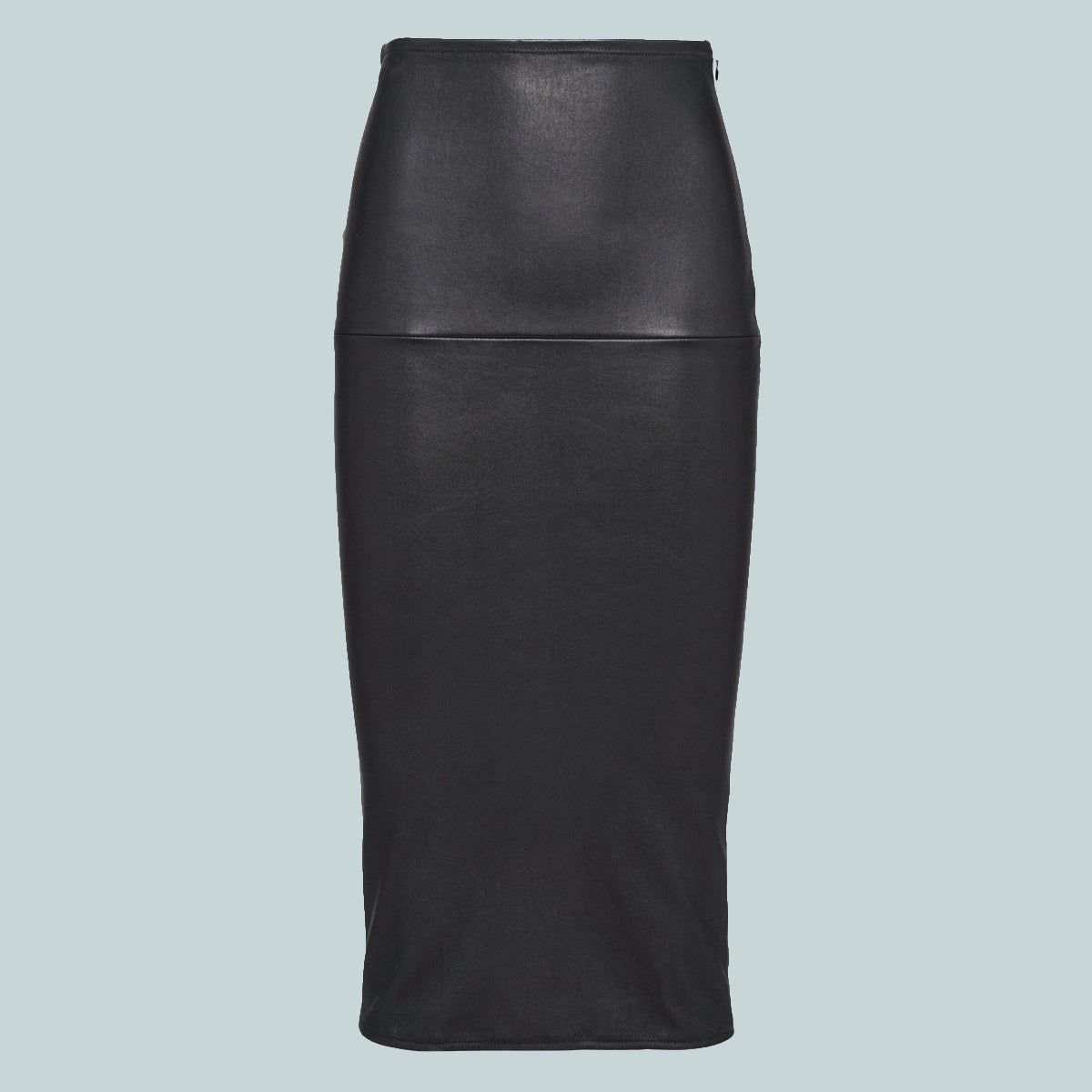 Stretch nappa leather skirt black