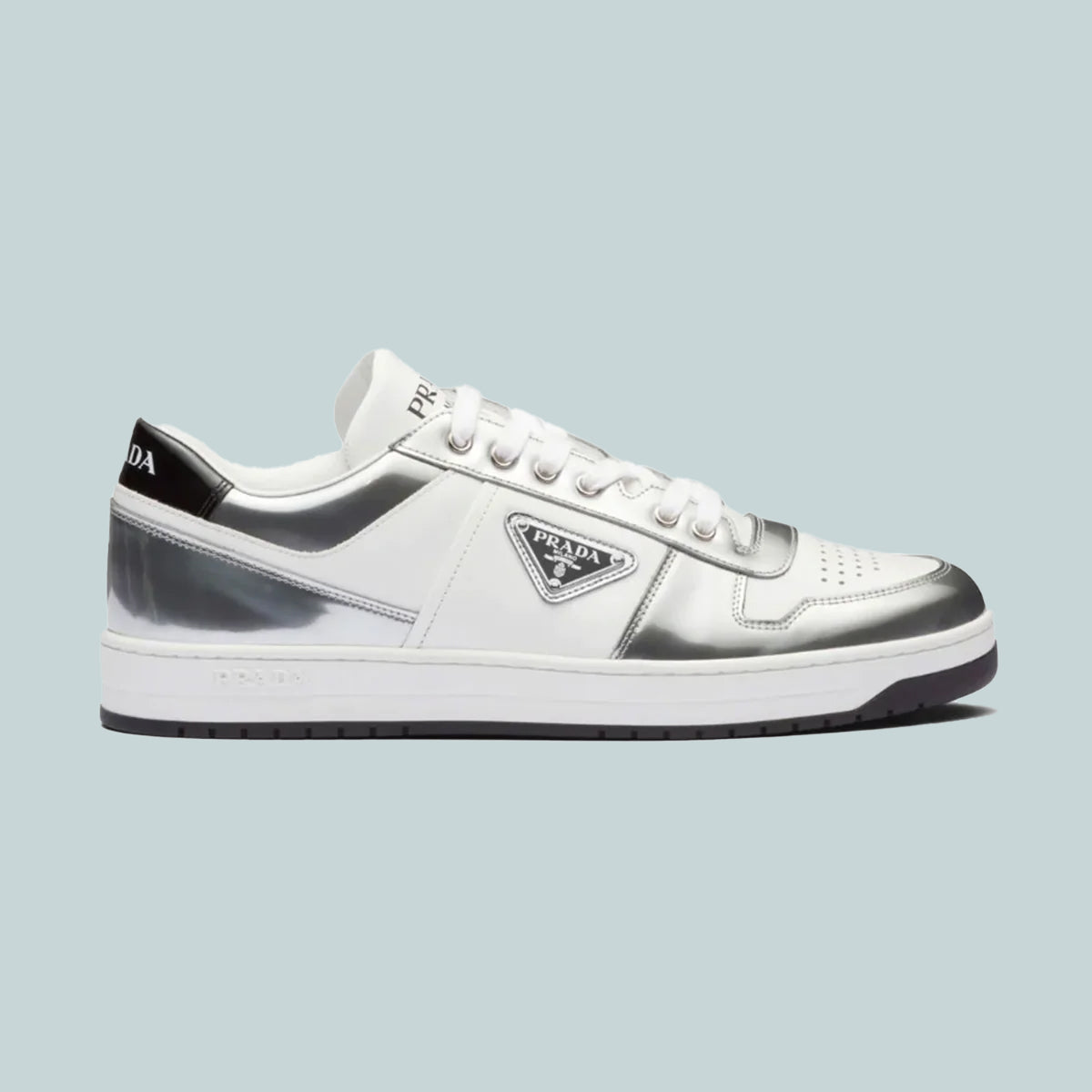 Downtown leather sneakers silver