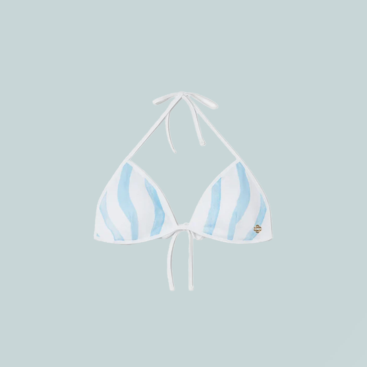 Printed Bikini Top Blue Wave Stripe