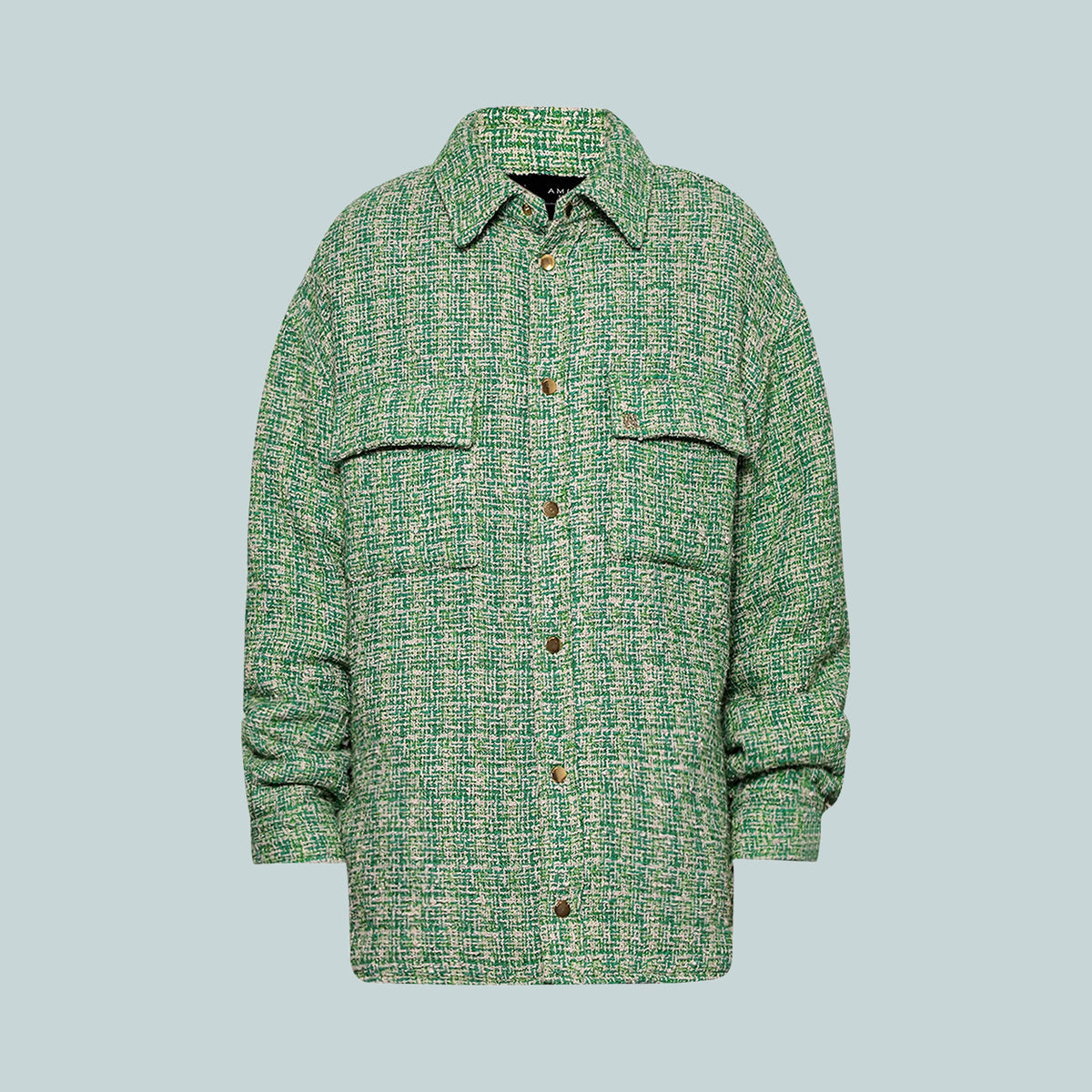 Boucle Padded Overshirt Green