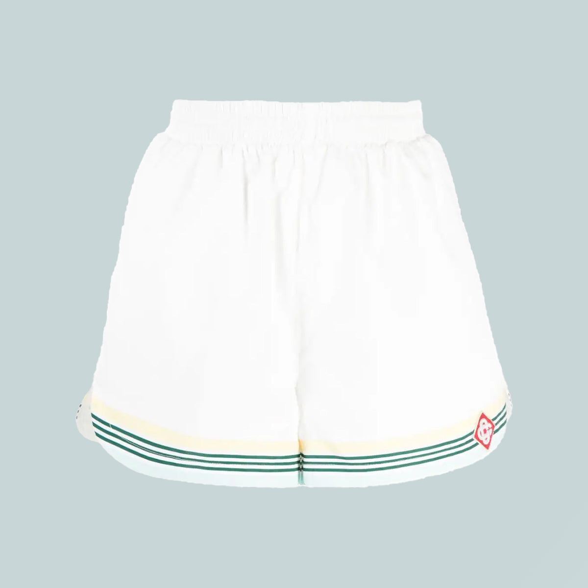 Striped Nylon Shorts White