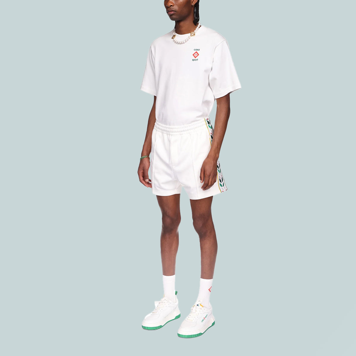 Laurel Track Shorts White