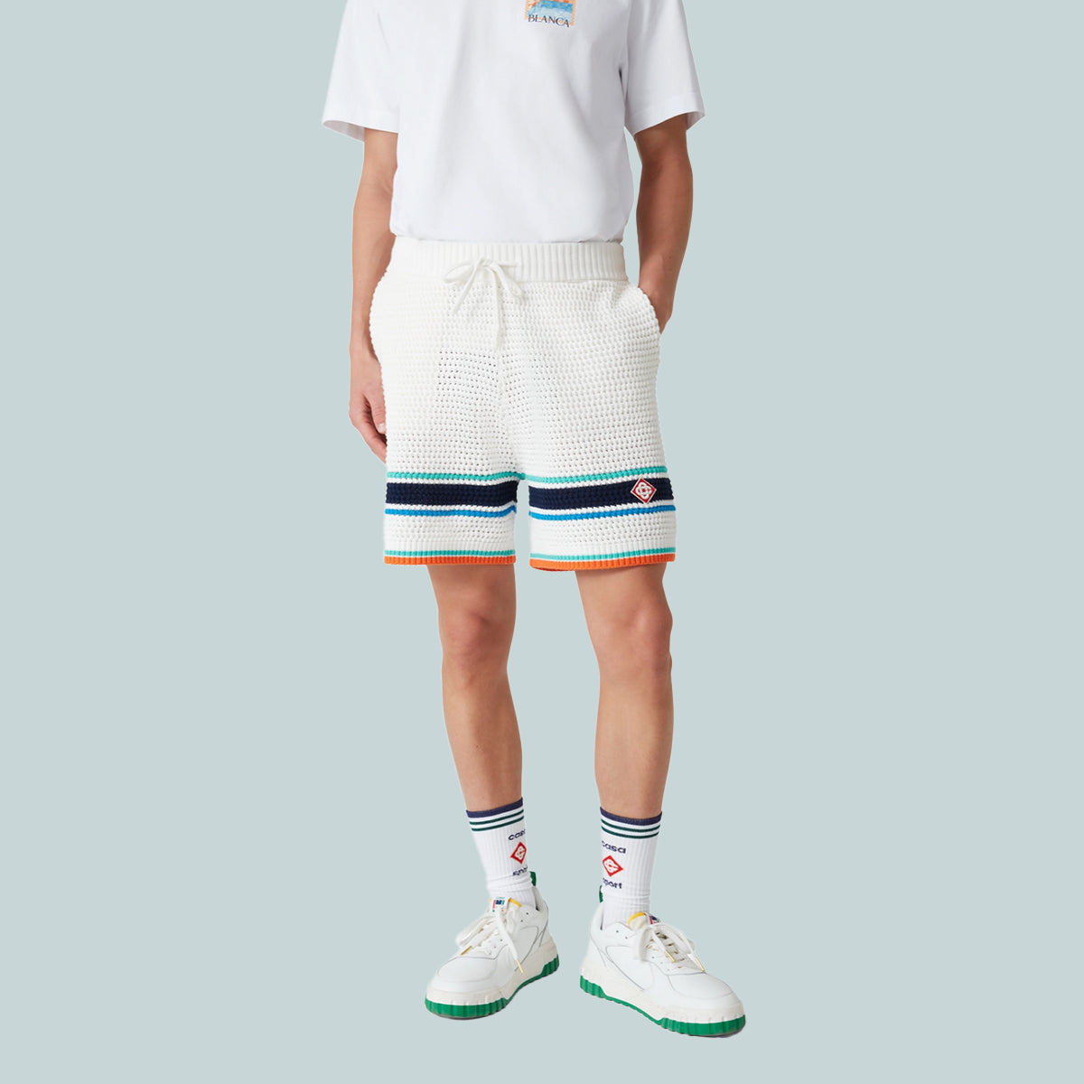 Crochet Effect Tennis Shorts