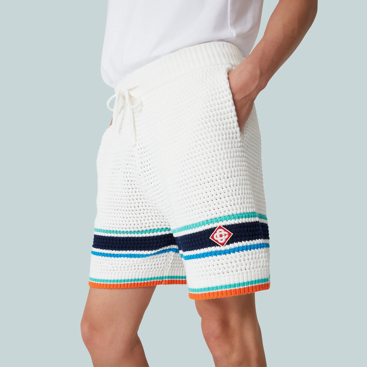 Crochet Effect Tennis Shorts