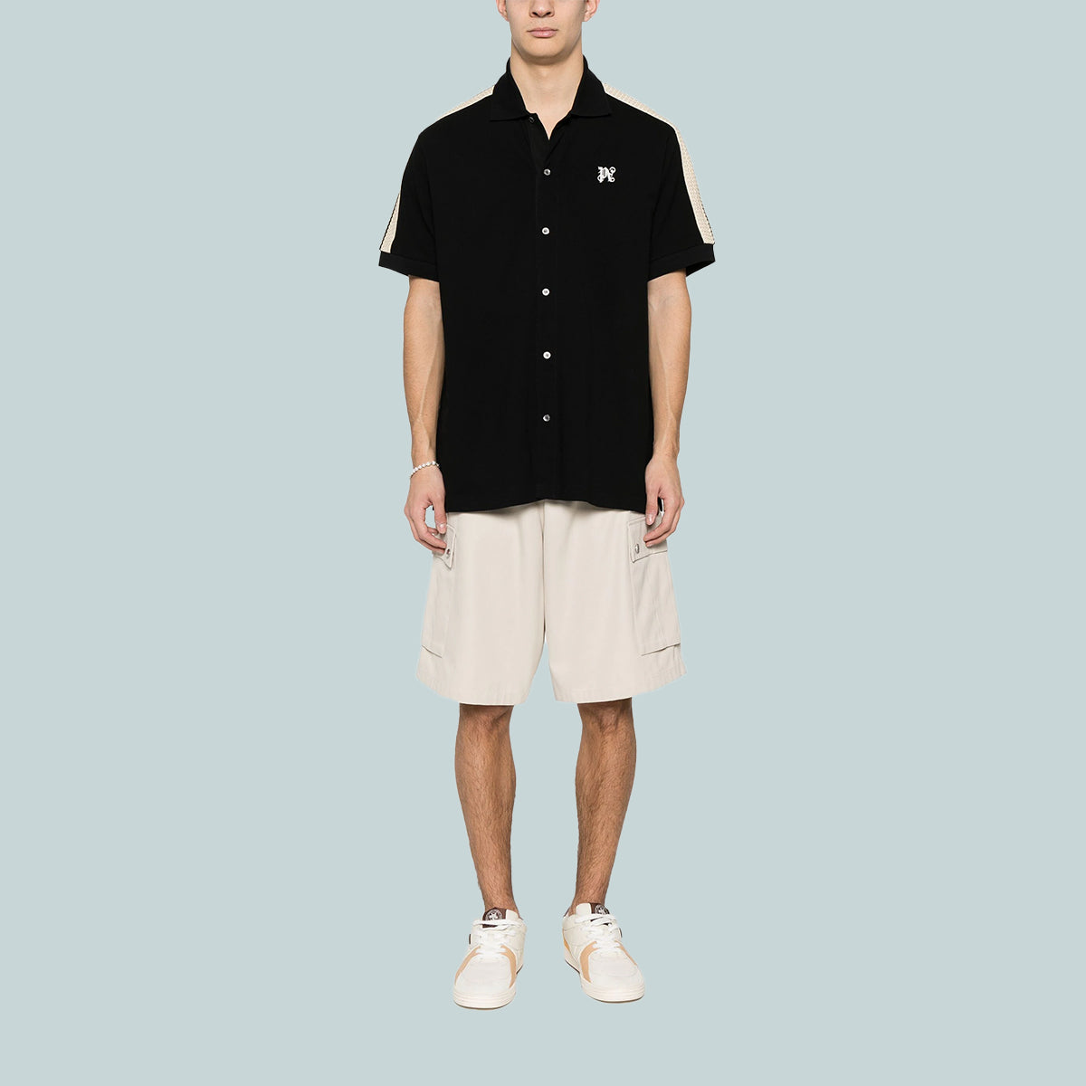 Monogram Track Polo Black Off White