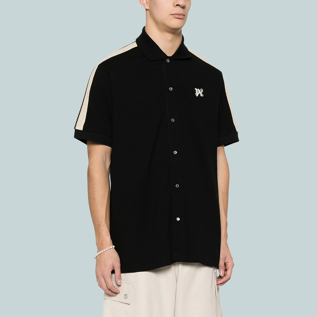 Monogram Track Polo Black Off White