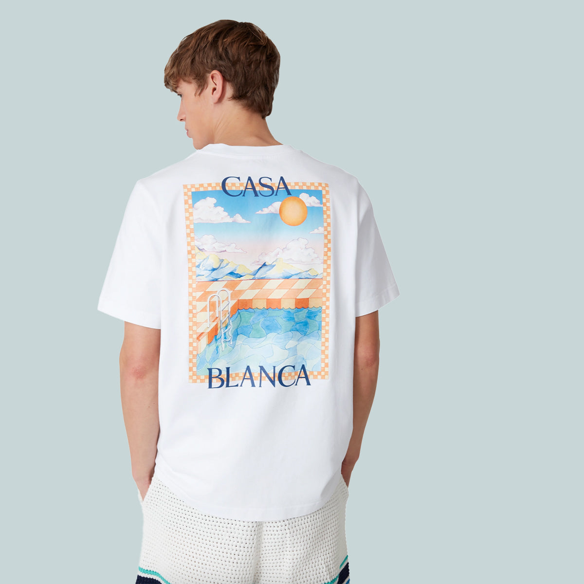 Surreal Pool Printed T-shirt White