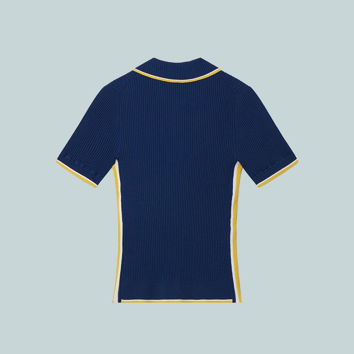 Rib Polo Shirt Navy