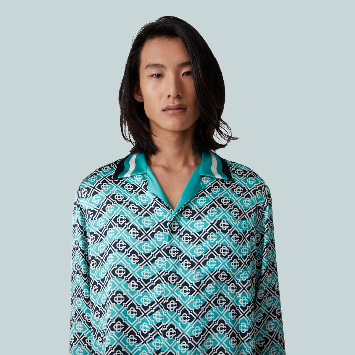 Monogram Wave Silk Shirt