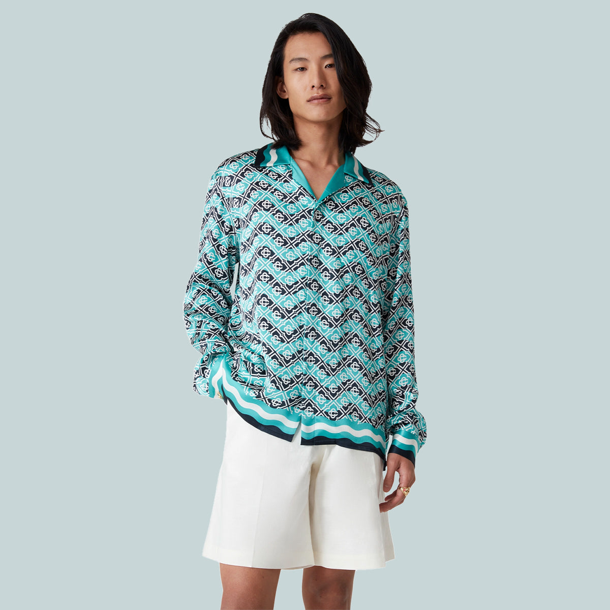 Monogram Wave Silk Shirt