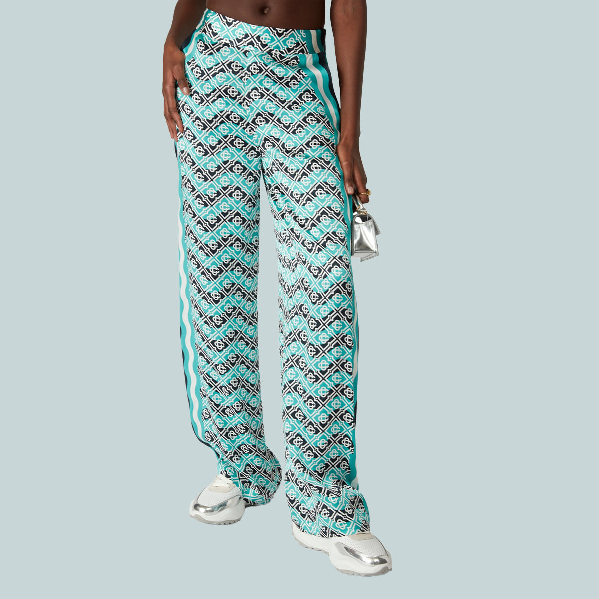 Women&#39;s Monogram Wave Silk Trousers