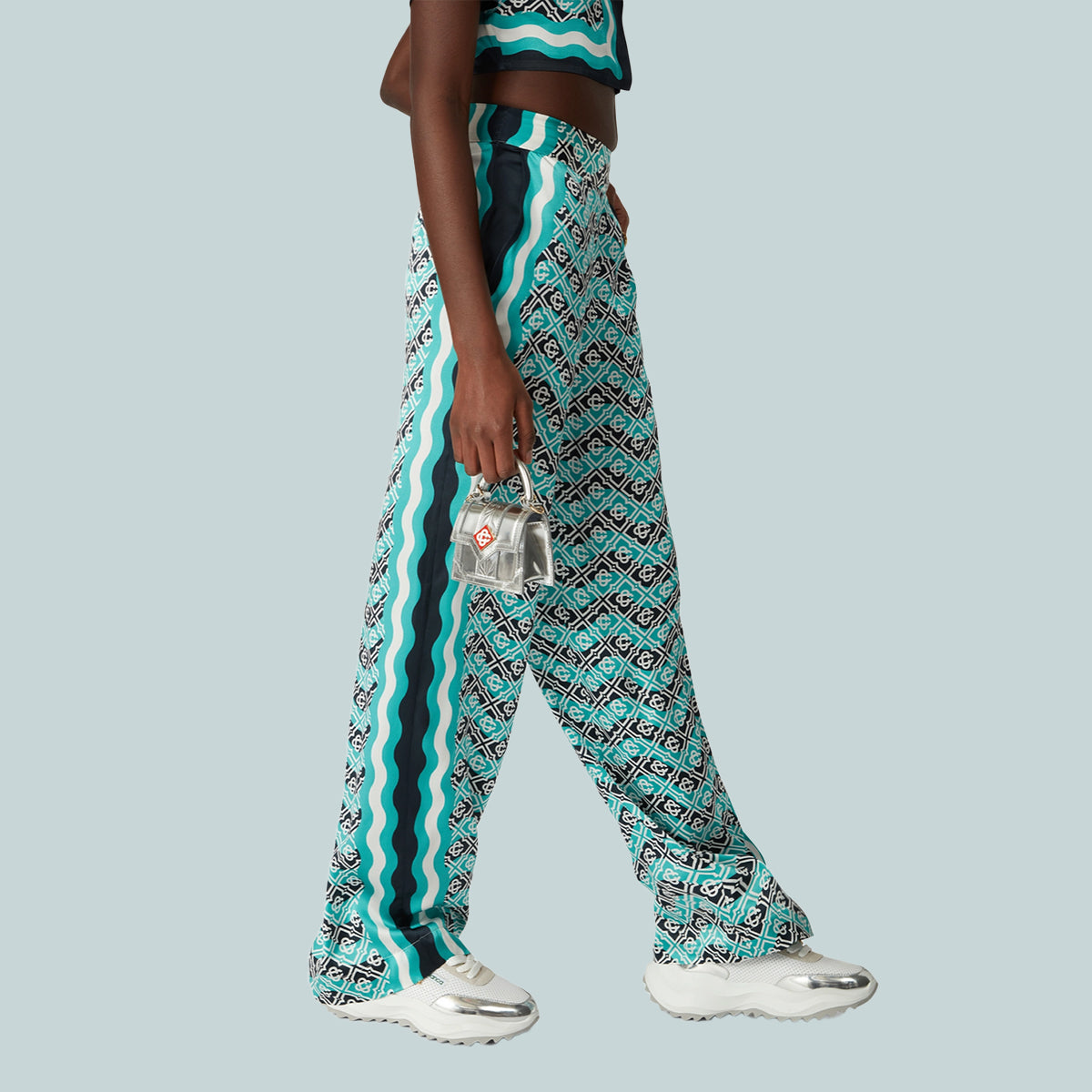 Women&#39;s Monogram Wave Silk Trousers