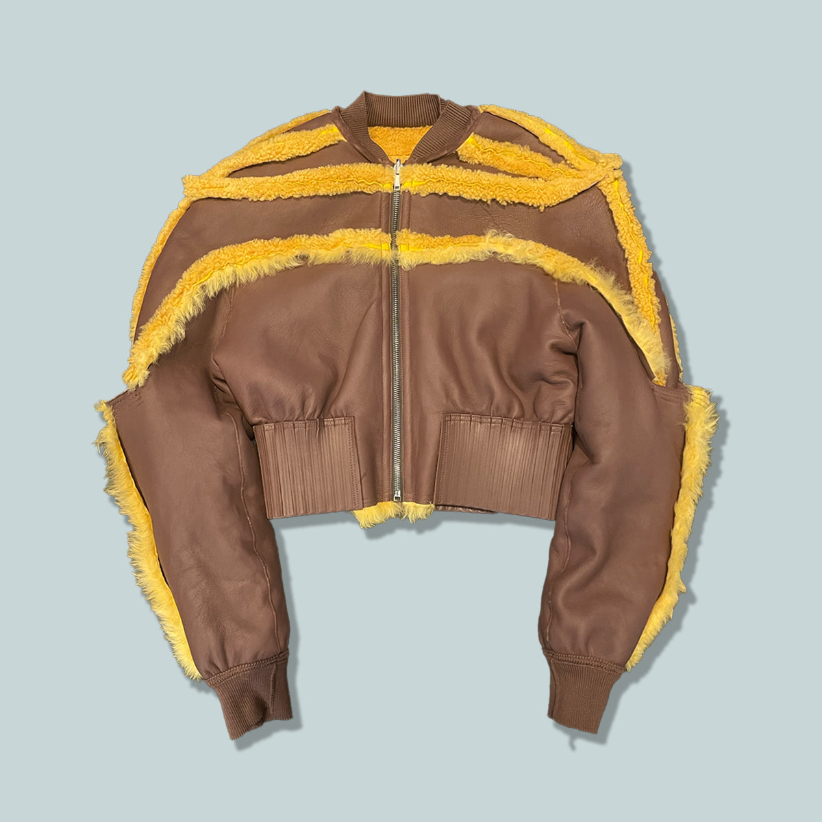 Girdered Cropped Bomber Lemon / Throat