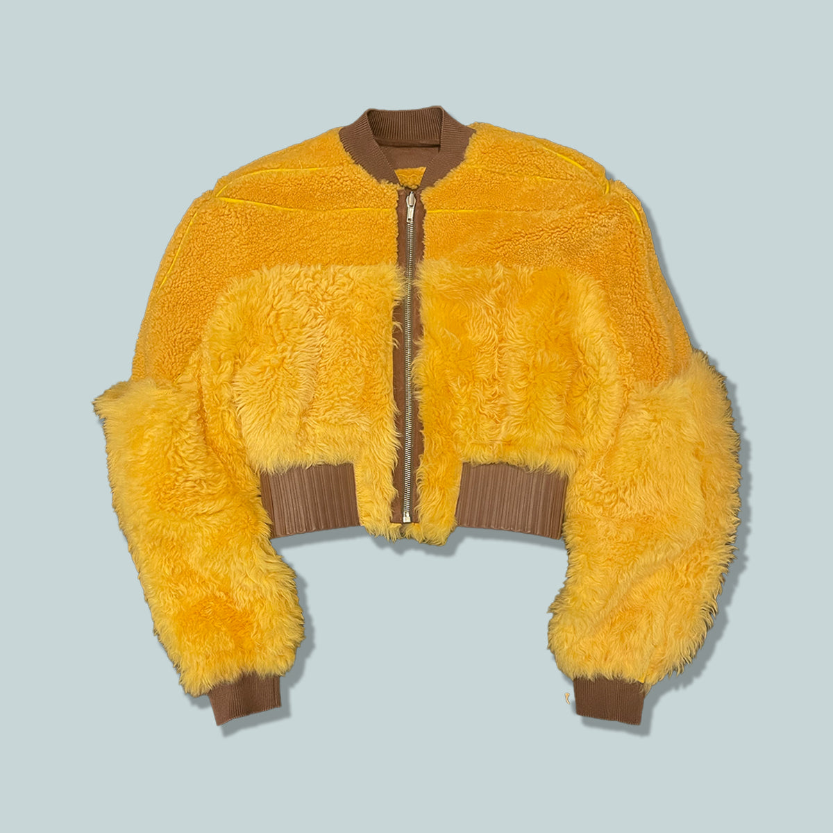 Girdered Cropped Bomber Lemon / Throat