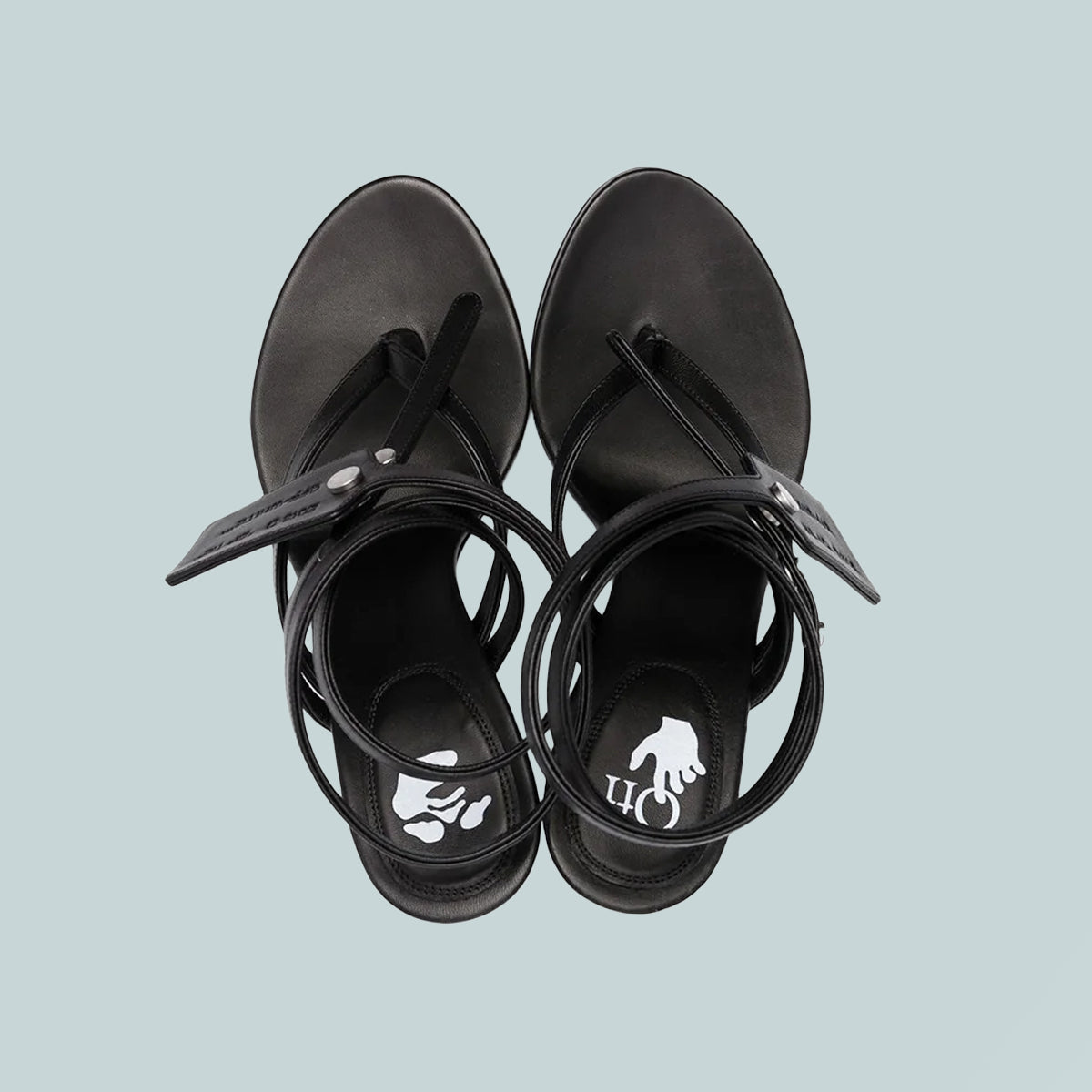 Ziptie high sandal black