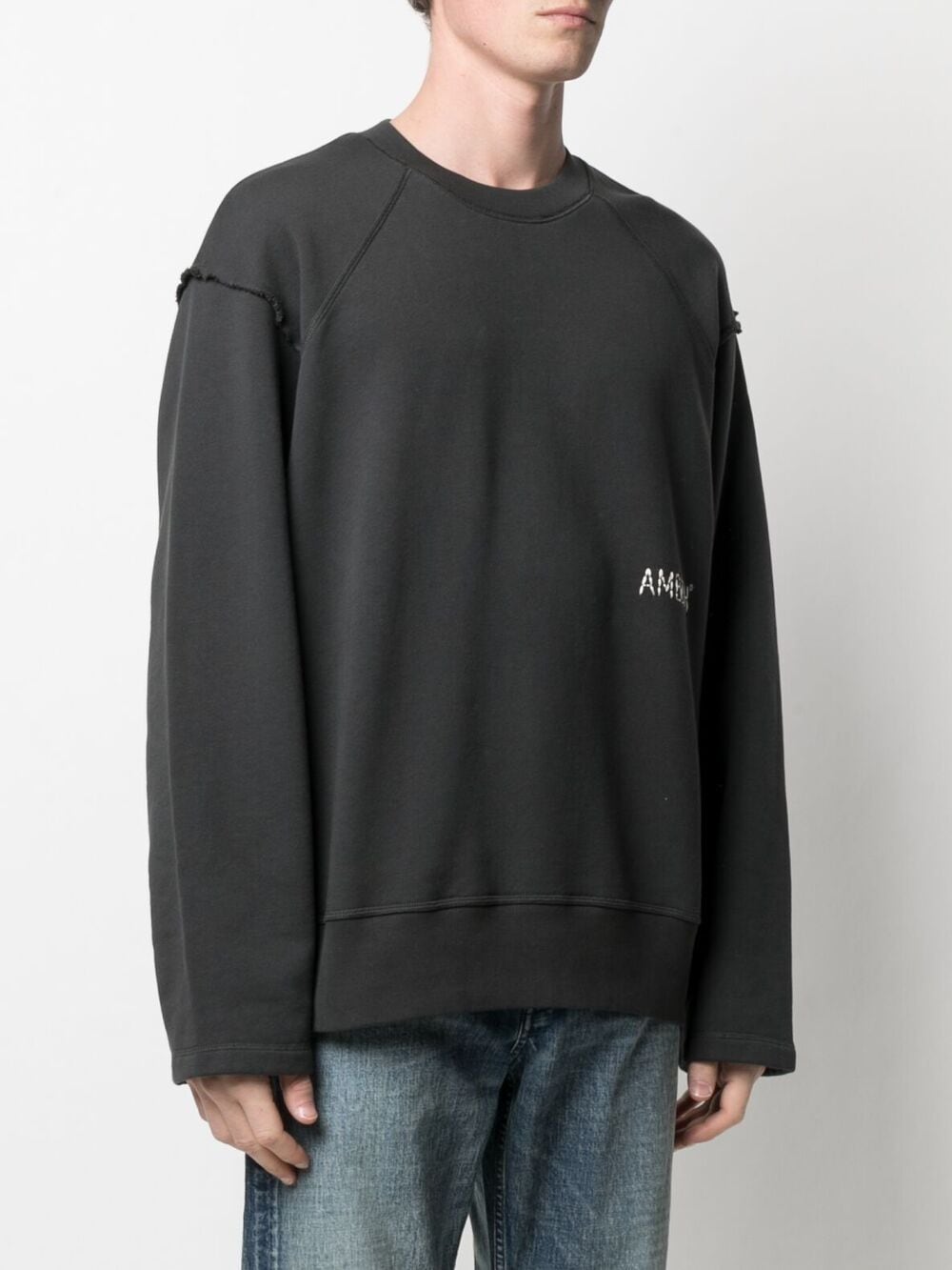 Raw edge sweatshirt grey