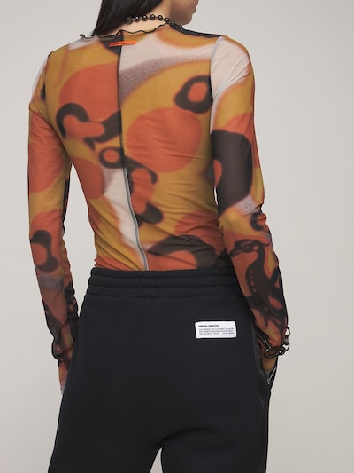 Heron camo mesh L/S top brown