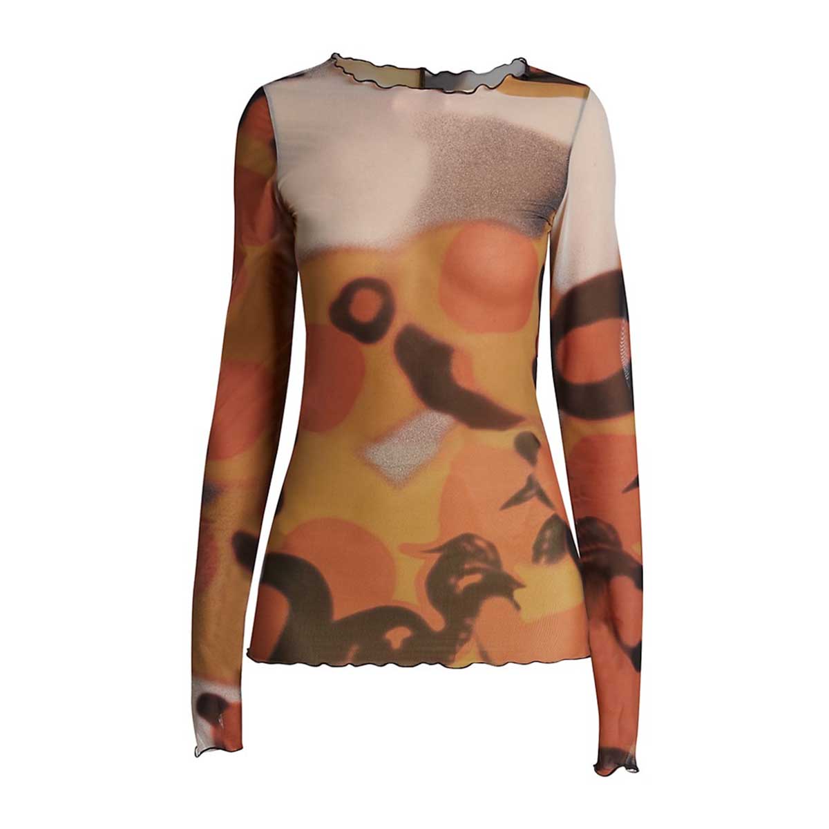 Heron camo mesh L/S top brown