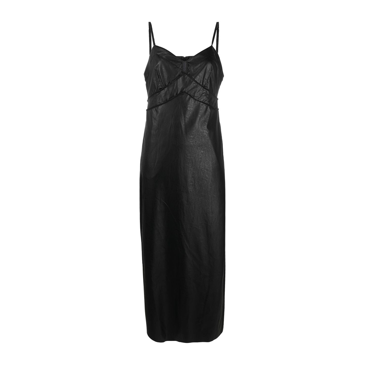 Faux leather dress black