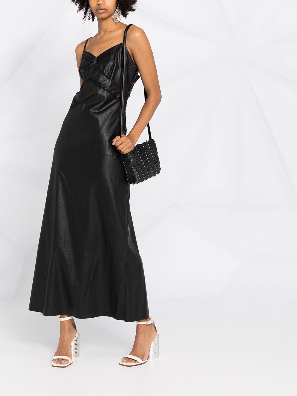 Faux leather dress black